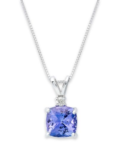 Подвеска с танзанитом (1-5/8 ct. t.w.) и бриллиантами в 14k белом золоте
