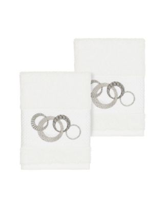 Linum Home Annabelle 2-Pc. Embellished Washcloth Set