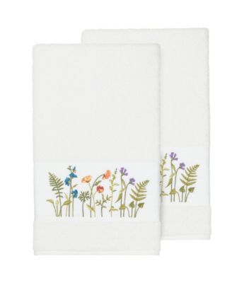 Linum Home Serenity 2-Pc. Embellished Bath Towel Set