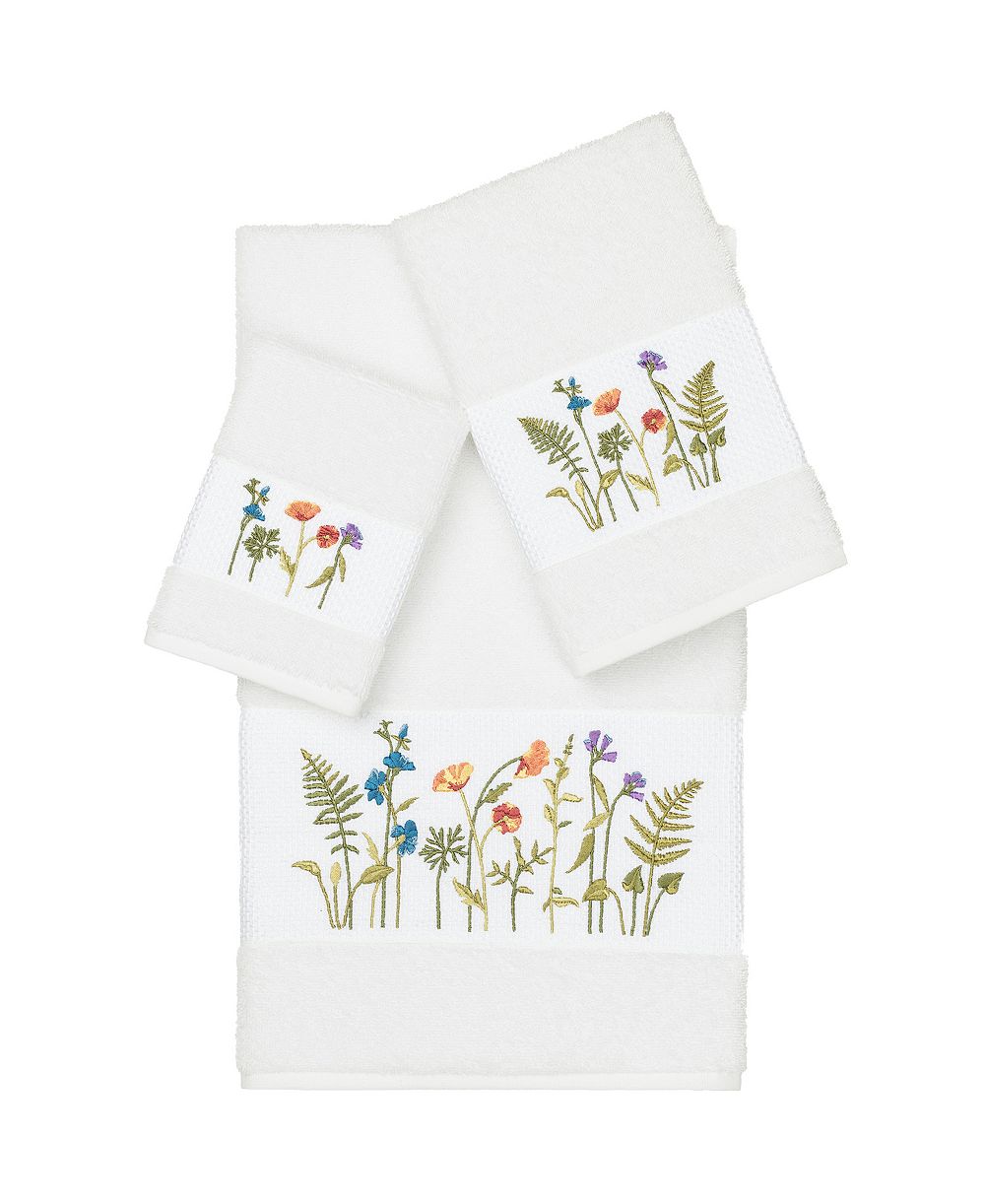 Linum Home Serenity 3-Pc. Embellished Towel Set
