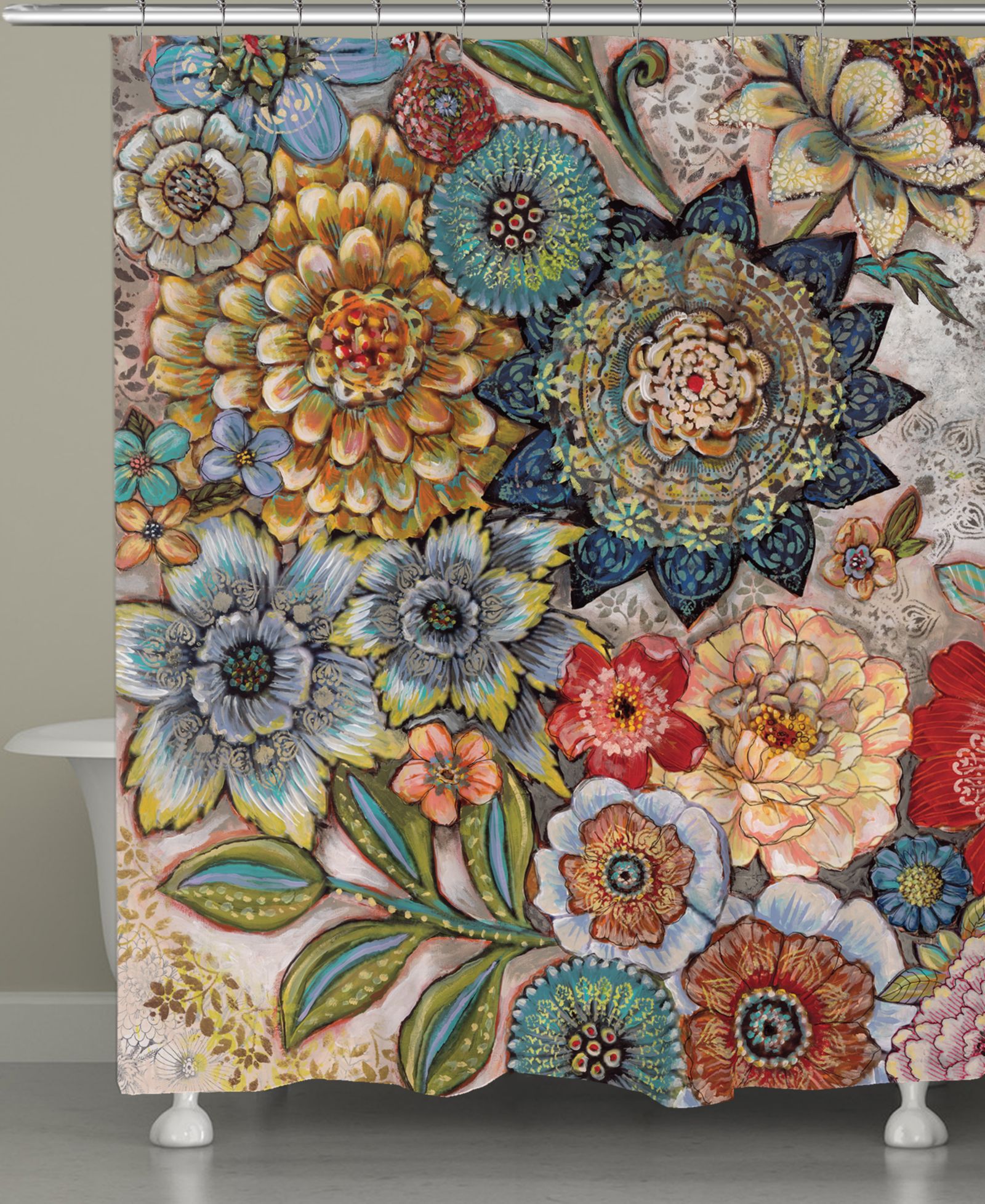 Laural Home Штора Boho Bouquet, 71" x 72"