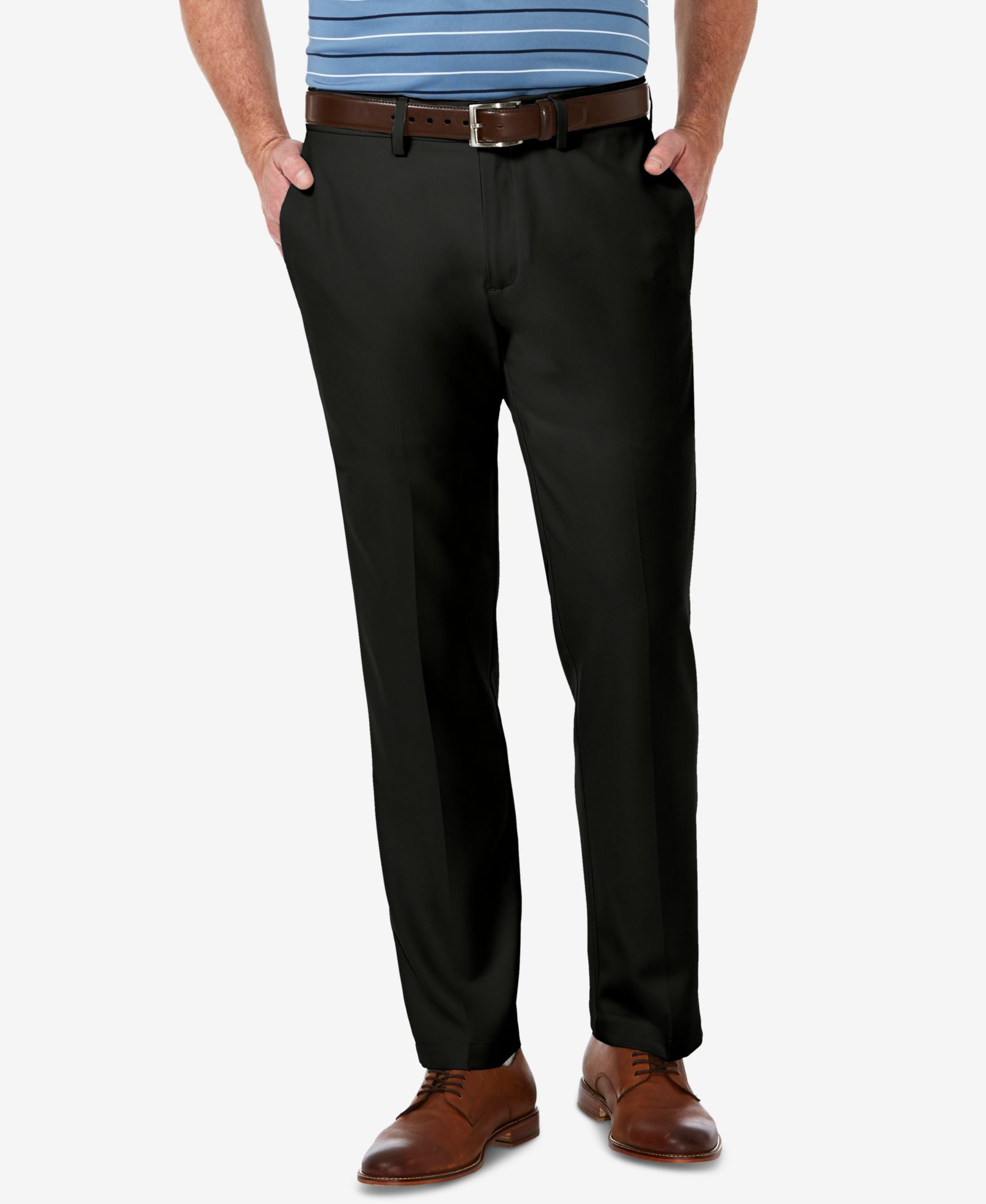 Мужские брюки Haggar Cool 18 PRO Stretch Straight Fit Flat Front
