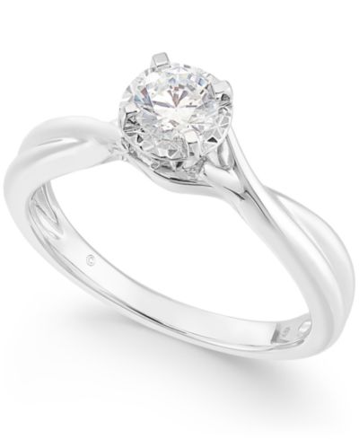 Помолвочное кольцо с бриллиантом Solitaire (1/3 c.t. t.w.) в 14k White Gold