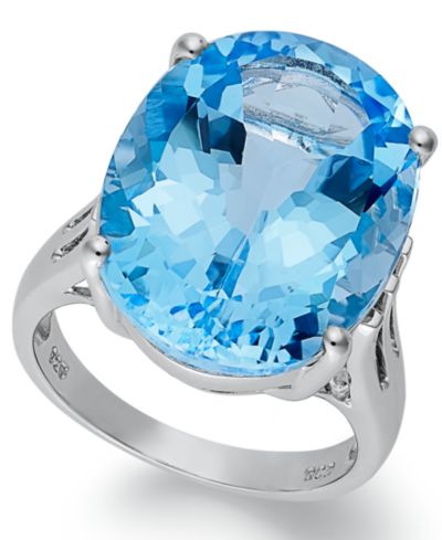 Кольцо из стерлингового серебра с голубым топазом Oval Ring (21-9/10 ct. t.w.)