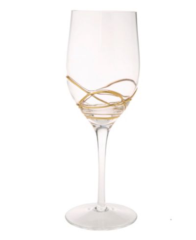 Классические винные бокалы Classic Touch Vivid с золотым узором 14K