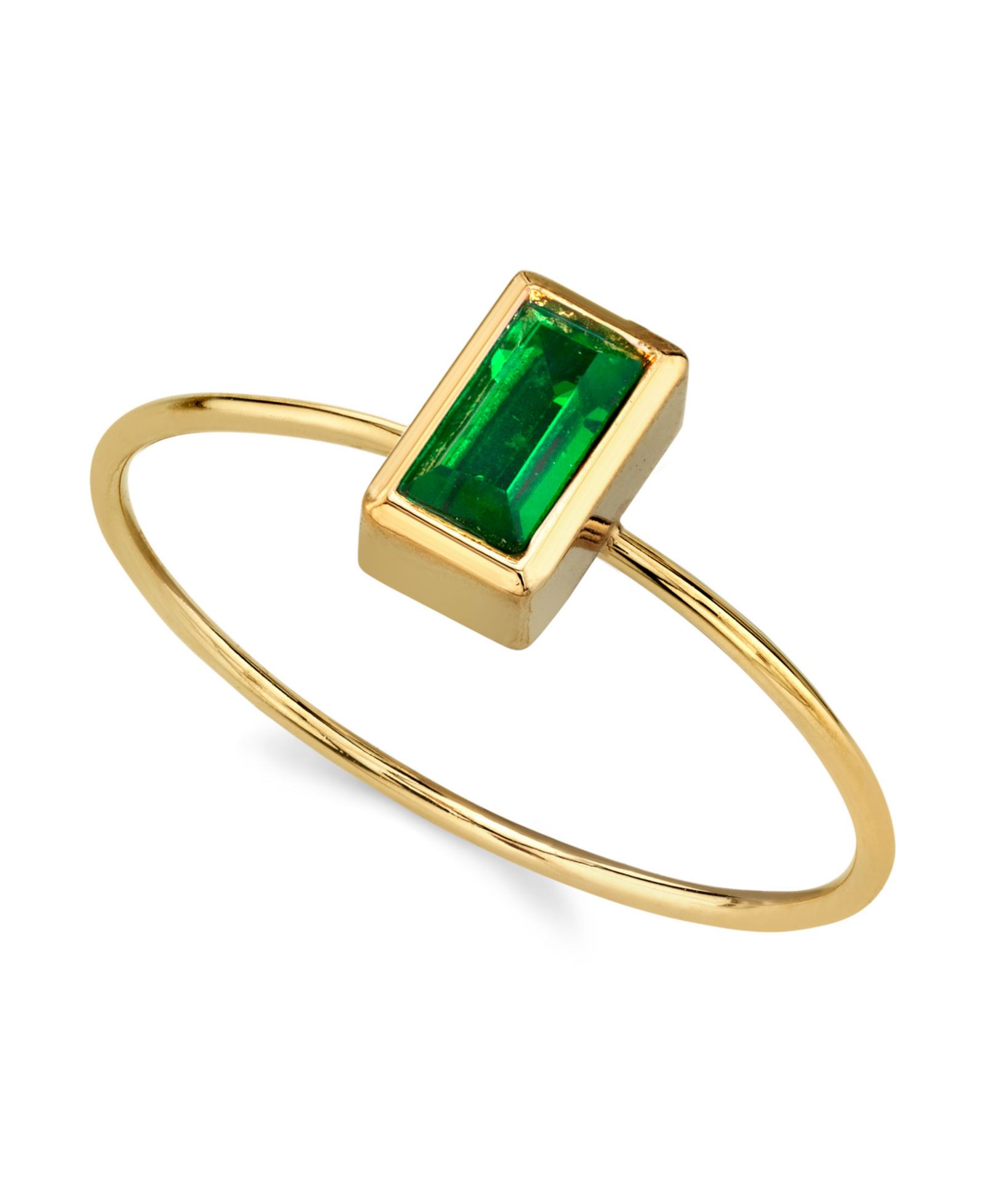 2028 14K Gold-tone Rectangle Crystal Ring