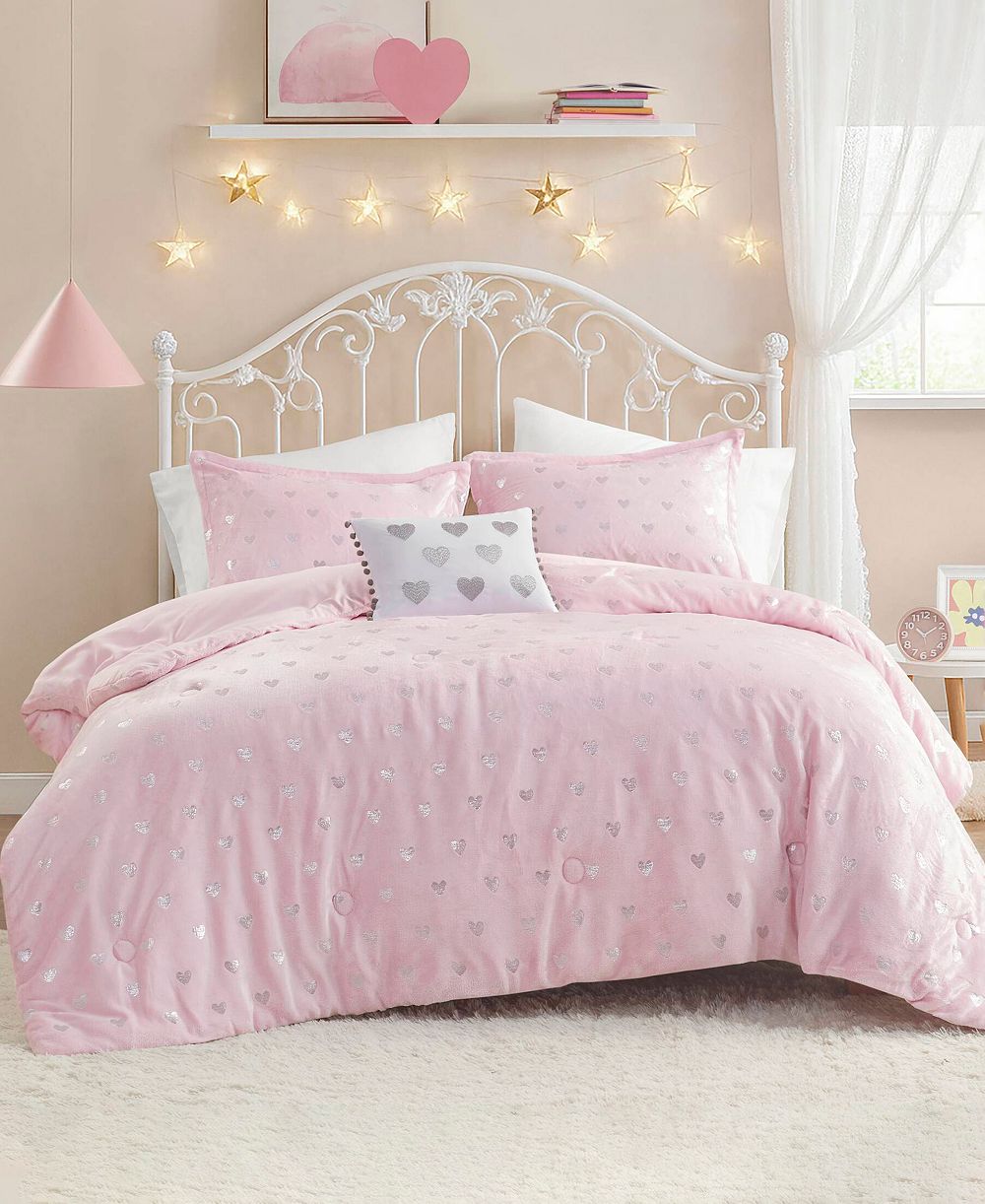 Комплект из 4 предметов Intelligent Design Rosalie Metallic Heart, Full/Queen