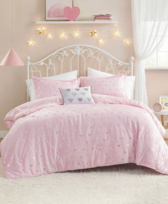 Intelligent Design Rosalie Metallic Heart 4-Pc. Comforter Set, Full/Queen