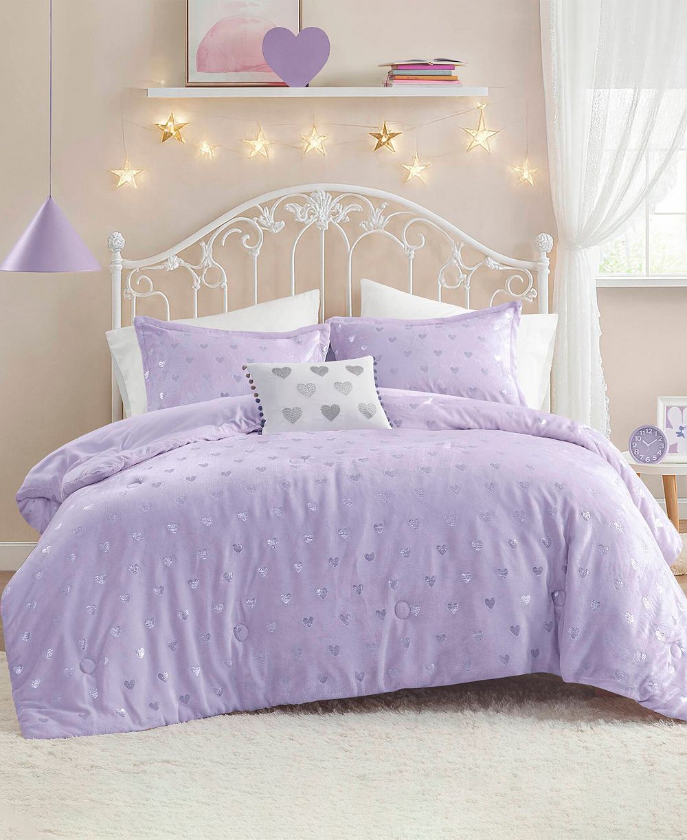 Комплект из 3 предметов Intelligent Design Rosalie Metallic Heart, Twin/Twin XL