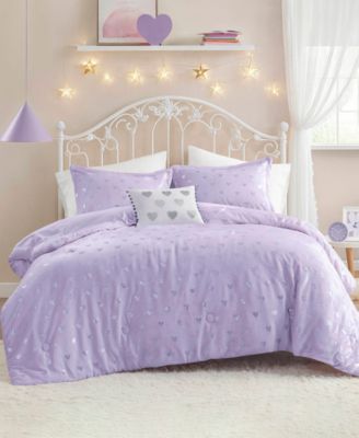 Комплект из 3 предметов Intelligent Design Rosalie Metallic Heart, Twin/Twin XL