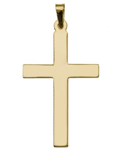 Подвеска в виде креста из желтого золота 14k