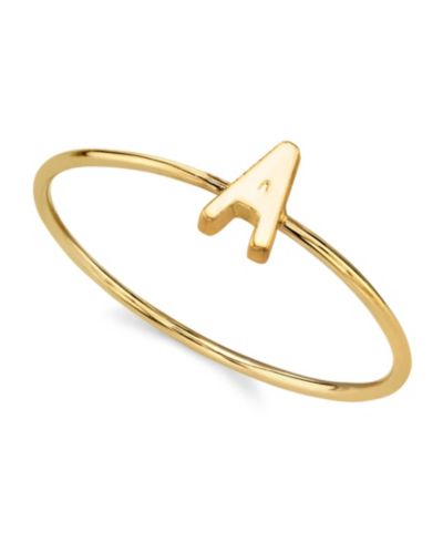 2028 Кольцо с инициалом, 14K позолота