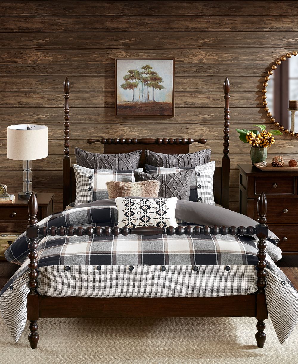 Комплект из 9 предметов Madison Park Signature Urban Cabin Jacquard Cotton Comforter, King