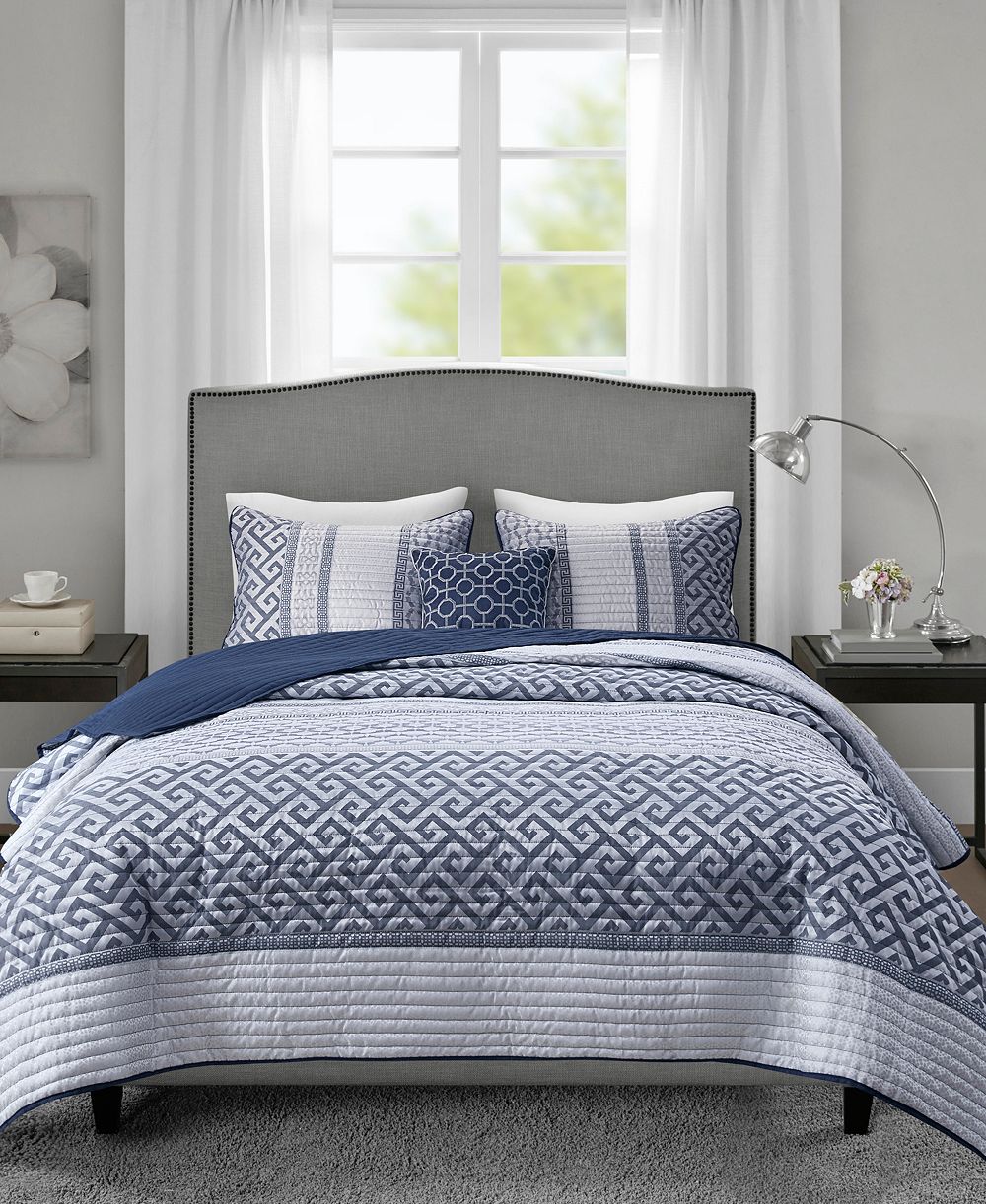 Madison Park Bennett reversible жаккардовое покрывало, комплект из 4 предметов, Full/Queen