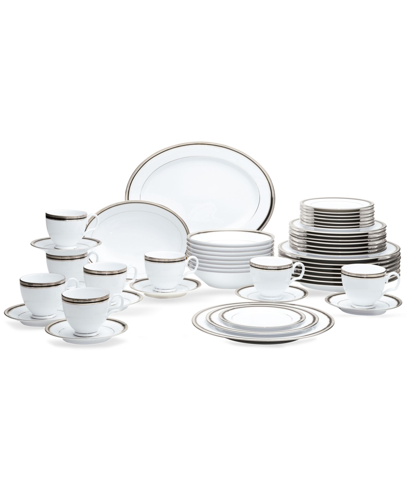 Noritake Austin Platinum 50-Piece Dinnerware Set, Service For 8