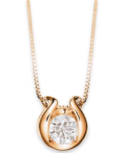 Подвеска-кулон Sirena с бриллиантом в оправе Bezel 14k Gold