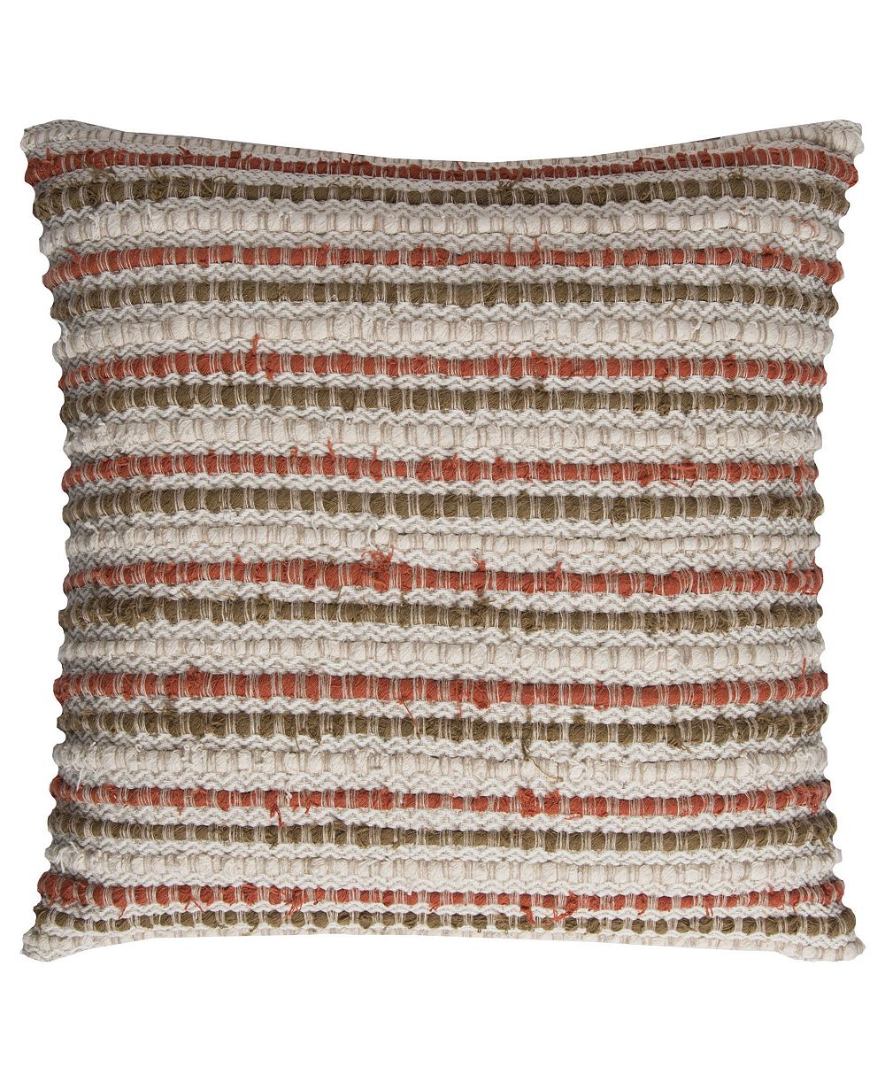 Rizzy Home Striped Polyester Filled Decorative Pillow, 20" x 20"