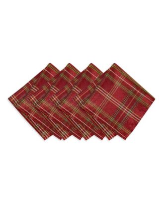 Elrene Shimmering Plaid Napkins, Set of 4