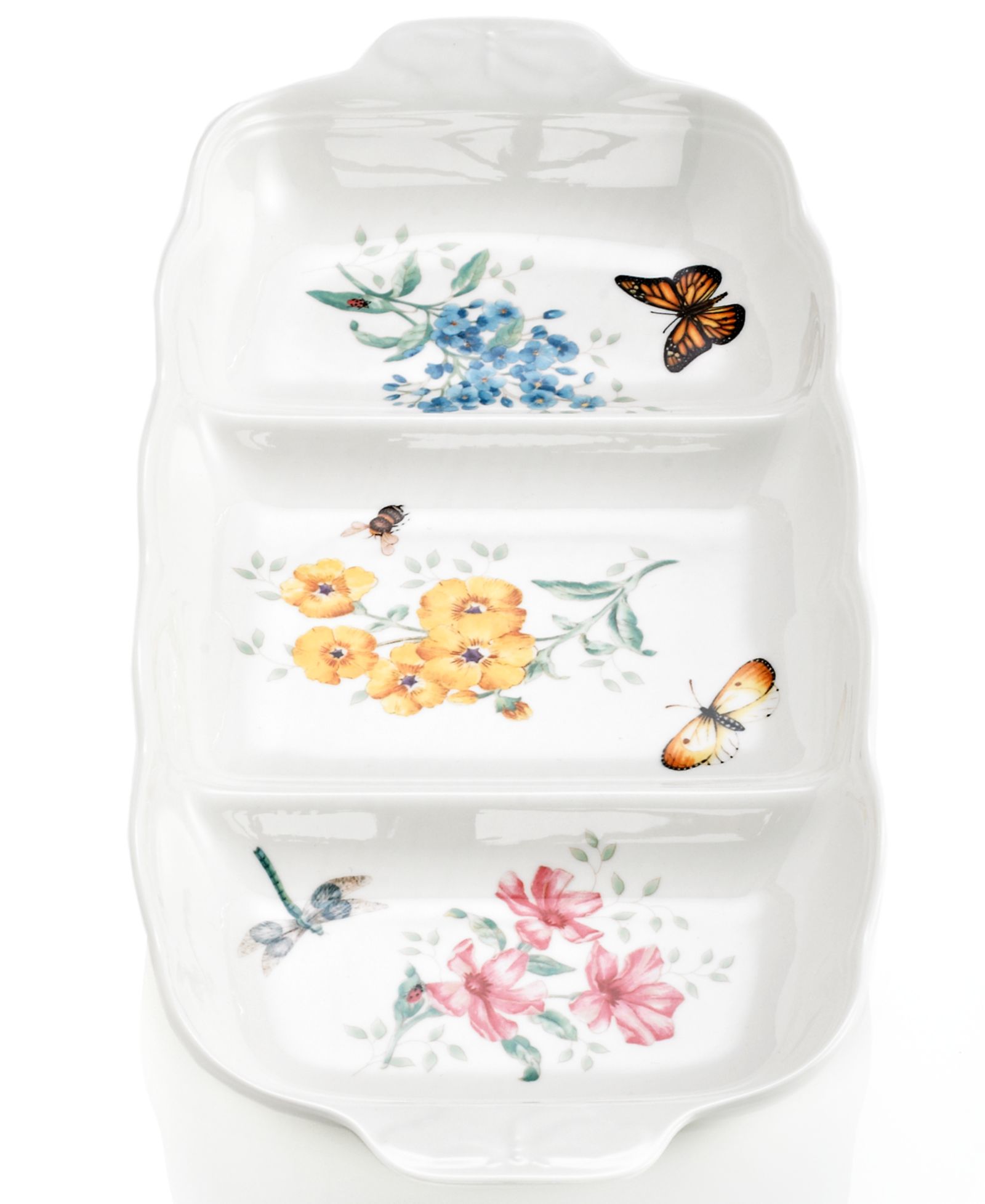 Lenox Разделительная сервировочная тарелка Butterfly Meadow, 3 части