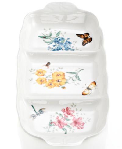 Lenox Разделительная сервировочная тарелка Butterfly Meadow, 3 части