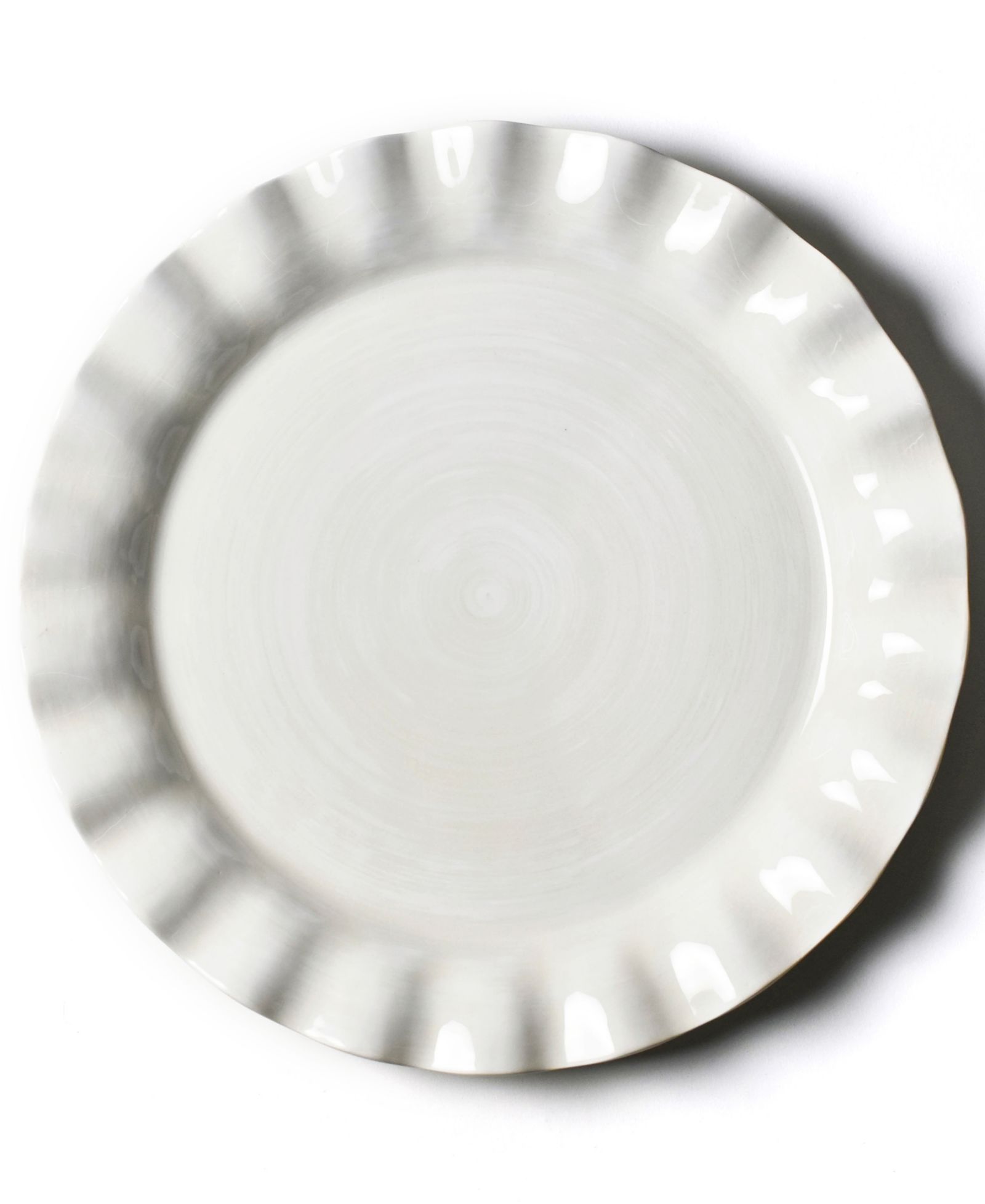 Coton Colors by Laura Johnson Signature White Ruffle Round Platter