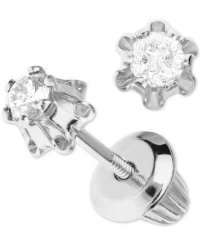 Детские серьги-гвоздики Diamond Stud Earrings 14k White Gold