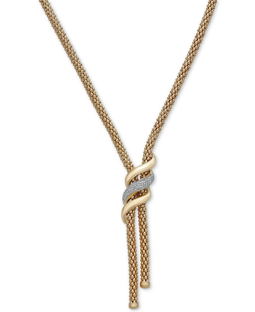 Колье Diamond Swirl Lariat 14k Gold Over Sterling Silver 20" + 3" extender