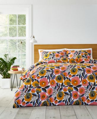 Двусторонний хлопковый комплект из 3 предметов для пододеяльника Marimekko Rosarium, Full/Queen