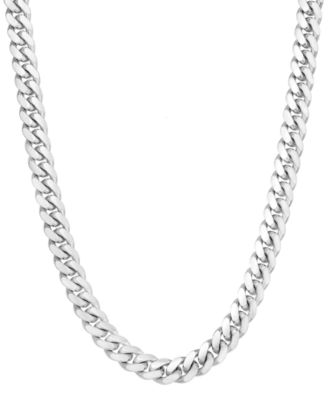 Мужская цепь-ожерелье Cuban Link из стерлингового серебра 22"