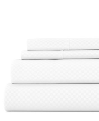 ienjoy Home Expressed In Embossed Checkered 4-Pc. Sheet Set, King