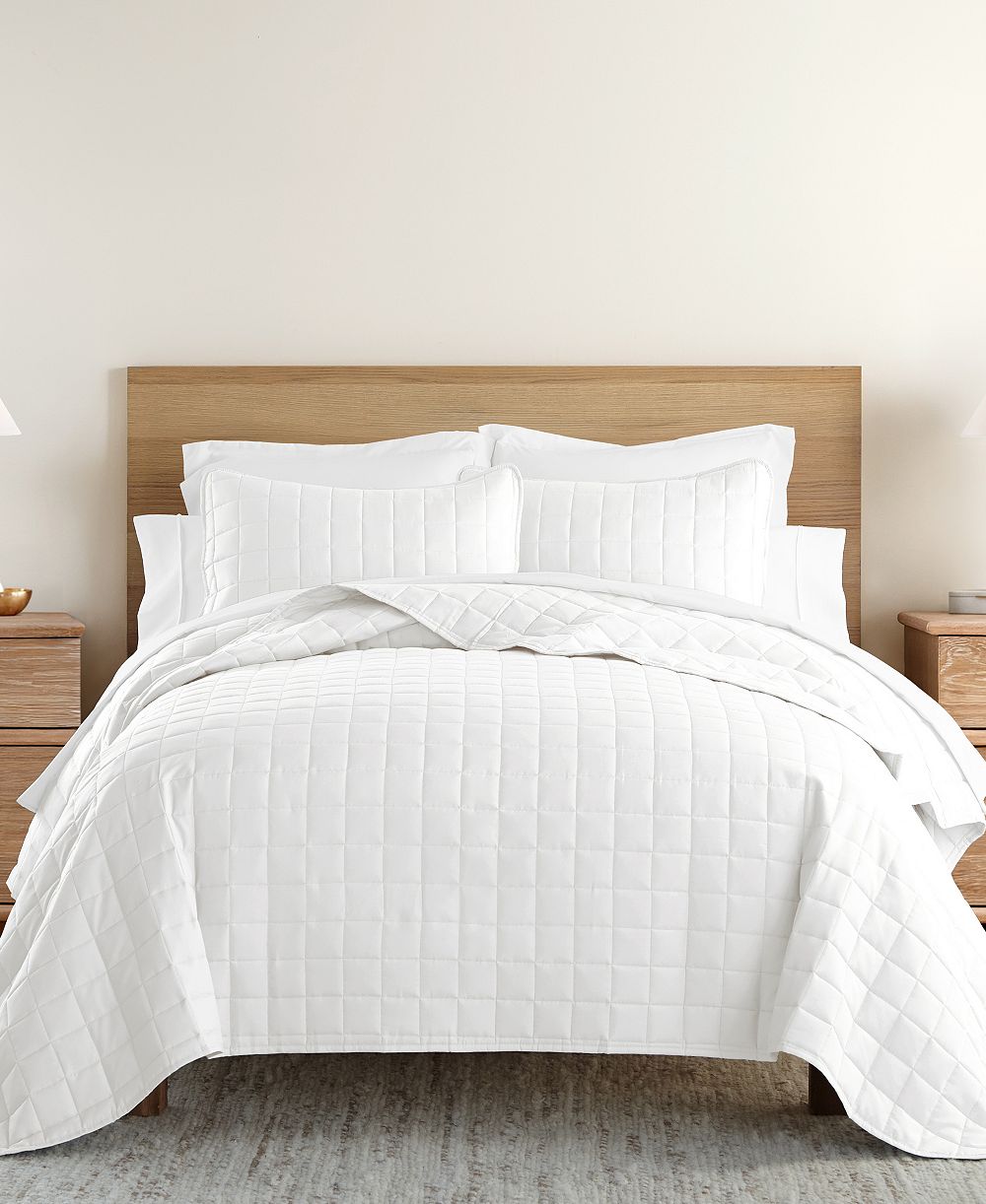ienjoy Home Ultra Soft Square Pattern Quilted Coverlet Set, King