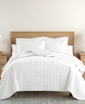 ienjoy Home Ultra Soft Square Pattern Quilted Coverlet Set, King