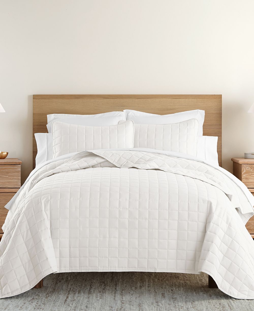 Комплект ienjoy Home Ultra Soft Square Pattern Quilted Coverlet, Twin