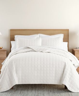 ienjoy Home Ultra Soft Square Pattern Quilted Coverlet Set, Twin
