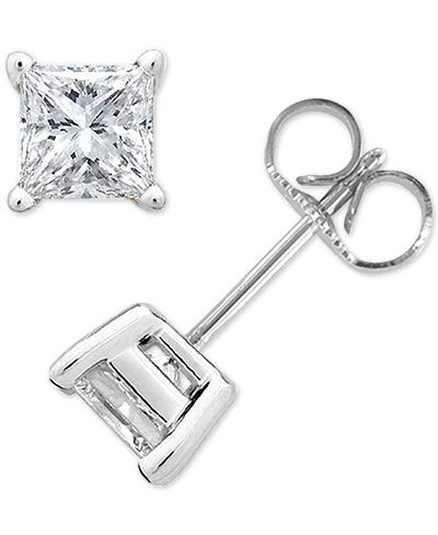 Princess-Cut Diamond Stud Earrings in 10k White Gold (1/10 ct. t.w.)