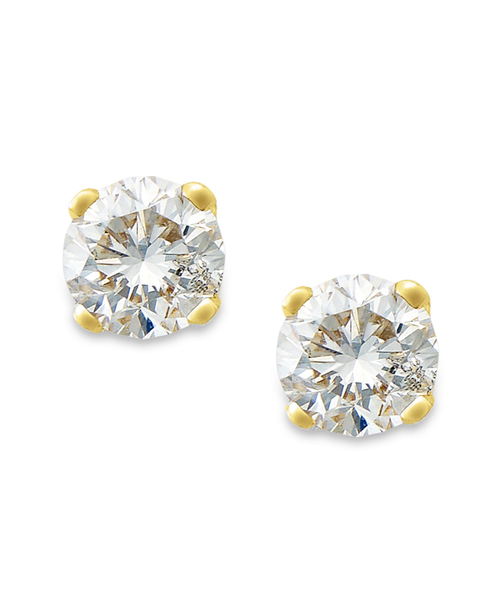 Серьги-гвоздики с круглым бриллиантом 10k White или Yellow Gold (1/5 ct. t.w.)
