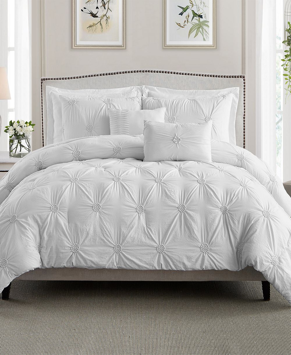Cathay Home Inc. комплект покрывала Floral Pintuck, King/California King