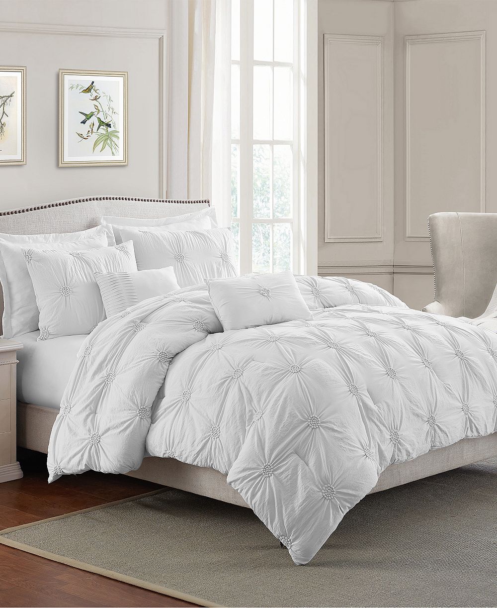 Комплект стеганых покрывал Cathay Home Inc. Floral Pintuck, Twin/Twin XL