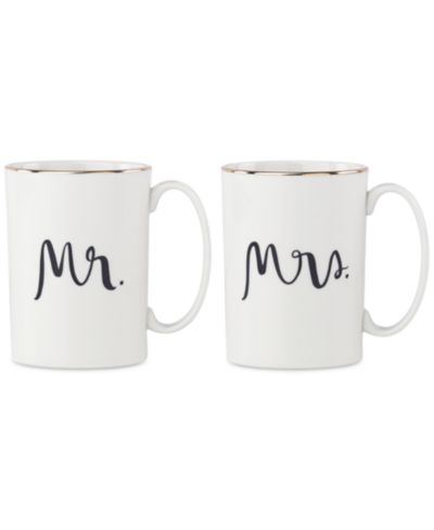 kate spade new york Bridal Party Mr. & Mrs. Mugs, Set of 2