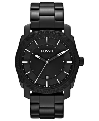 Мужские часы Fossil Machine Black Tone со стальным браслетом 42mm