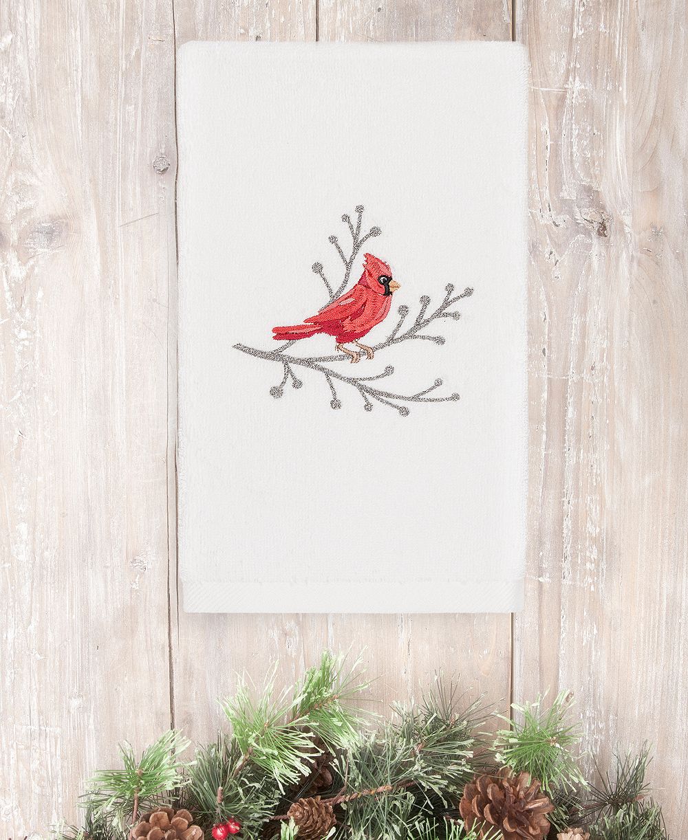 Linum Home полотенце для рук Christmas Cardinal 100% Turkish Cotton