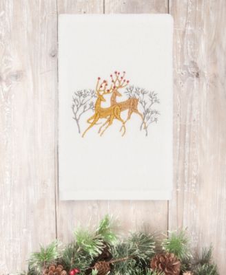 Linum Home Christmas Deer 100% Turkish Cotton Hand Towel