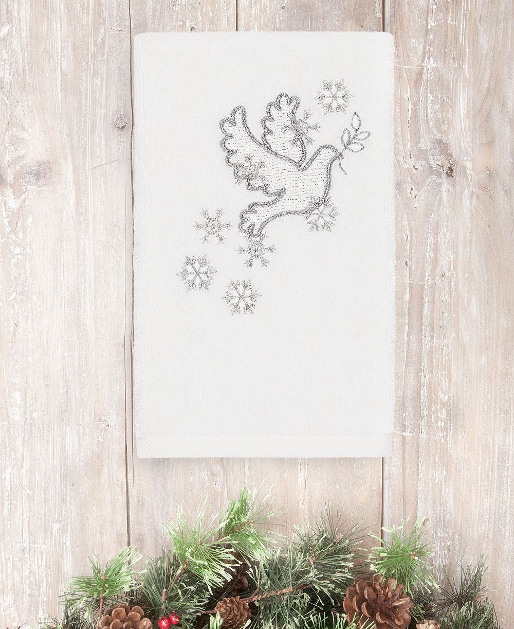 Полотенце для рук Linum Home Christmas Dove 100% Turkish Cotton