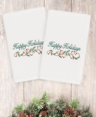 Linum Home набор из 2 полотенец для рук из 100% турецкого хлопка, Рождество Happy Holidays