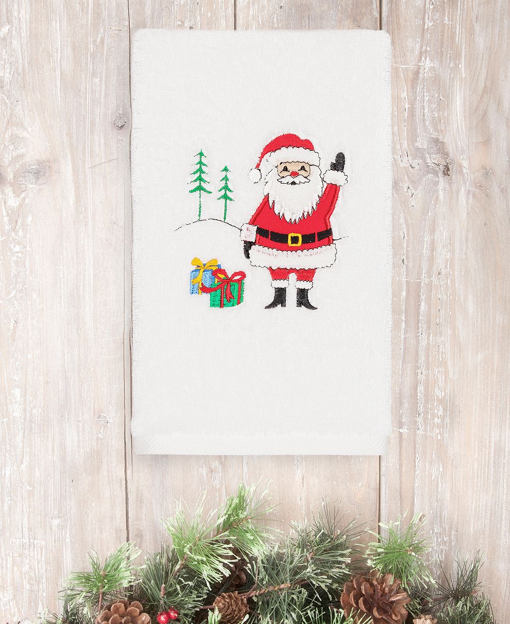 Полотенце для рук Linum Home Christmas Santa Waving 100% Turkish Cotton