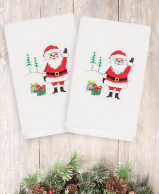 Linum Home набор из 2 полотенец для рук Christmas Santa 100% Turkish Cotton