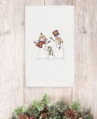 Linum Home Christmas Snow Family 100% Turkish Cotton Hand Towel
