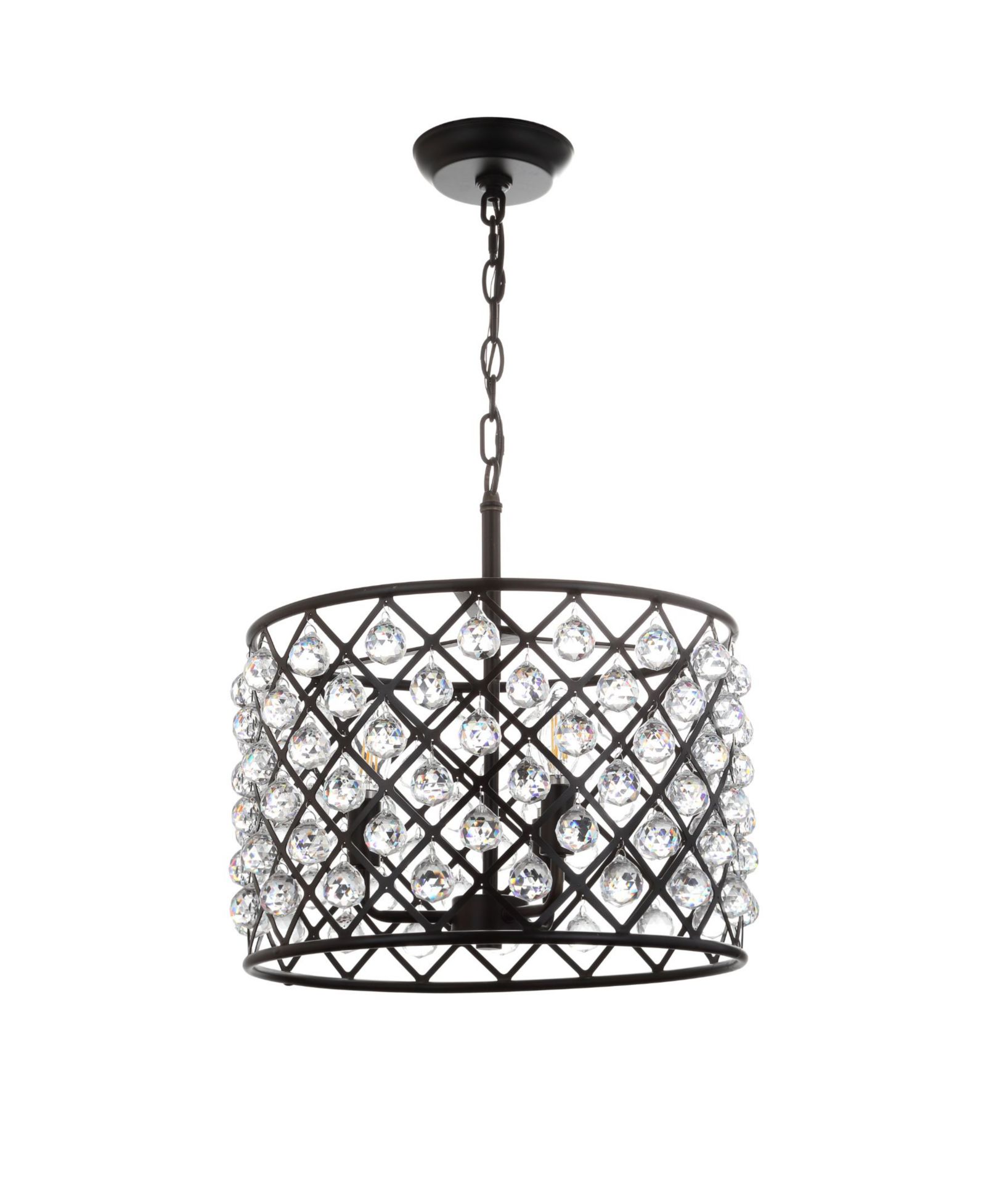 JONATHAN Y Gabrielle подвесной светильник 16" Crystal, Metal LED Oil-Rubbed