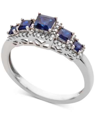 Кольцо Sapphire (3/4 ct. t.w.) & Diamond (1/6 ct. t.w.) в 14k Gold