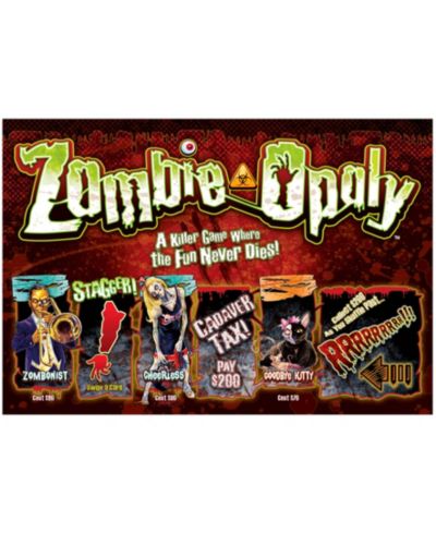 Late For The Sky Zombie-Opoly Family Board Game, Ages 8+
